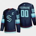 Wholesale Cheap Seattle Kraken Custom Men's Adidas 2021-22 Navy Home Authentic Stitched NHL Jersey