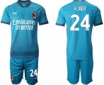 Wholesale Cheap Men 2020-2021 club AC milan away 24 blue Soccer Jerseys