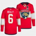 Cheap Men's Florida Panthers #6 Mike Reilly Red Home 2024 Stanley Cup Champions Stitched Jersey