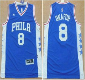 Wholesale Cheap Philadelphia Sixers #8 Jahlil Okafor Revolution 30 Swingman 2015 New Blue Jersey