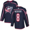 Wholesale Cheap Adidas Blue Jackets #8 Zach Werenski Navy Blue Home Authentic Stitched NHL Jersey