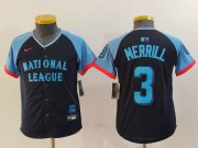 Youth San Diego Padres #3 Jackson Merrill Navy 2024 All Star Limited Stitched Jersey