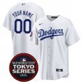 Cheap Men's Los Angeles Dodgers ACTIVE PLAYER Custom White 2025 World Tour Tokyo Series Home Stitched Baseball Jersey