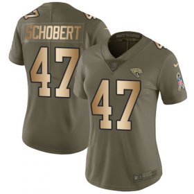 Wholesale Cheap Nike Jaguars #47 Joe Schobert Olive/Gold Women\'s Stitched NFL Limited 2017 Salute To Service Jersey