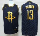 Wholesale Cheap Houston Rockets #13 James Harden Revolution 30 Swingman 2014 Black With Gold Jersey