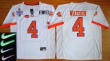 Wholesale Cheap Men's Clemson Tigers #4 Deshaun Watson White 2016 Playoff Rose Bowl Special Event Diamond Quest Jersey