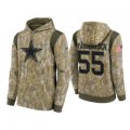 Wholesale Cheap Men's Dallas Cowboys #55 Leighton Vander Esch Camo 2021 Salute To Service Therma Performance Pullover Hoodie