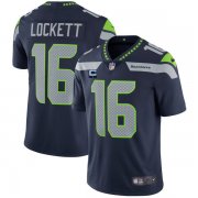 Wholesale Cheap Men's Seattle Seahawks 2022 #16 Tyler Lockett Navy With 1-star C Patch Vapor Untouchable Limited Stitched NFL Jersey