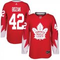 Wholesale Cheap Adidas Maple Leafs #42 Tyler Bozak Red Team Canada Authentic Stitched NHL Jersey