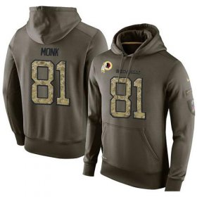 Wholesale Cheap NFL Men\'s Nike Washington Redskins #81 Art Monk Stitched Green Olive Salute To Service KO Performance Hoodie