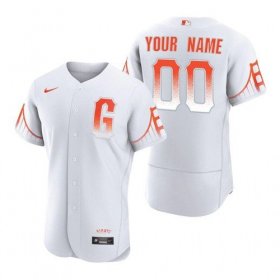 Wholesale Cheap Men\'s San Francisco Giants #00 Custom White 2021 City Connect MLB Flex Base Nike Jersey