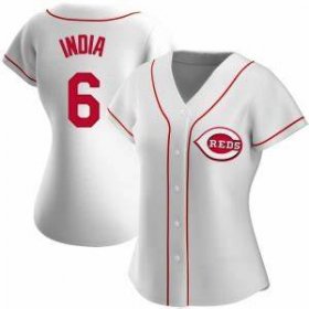 Women\'s Jonathan Indin Cincinnati Reds Authentic White jersey