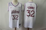 Wholesale Cheap Men's Minnesota Timberwolves #32 Karl-Anthony Towns Nike White 2019 Swingman Earned Edition Jersey