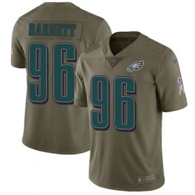 Wholesale Cheap Nike Eagles #96 Derek Barnett Olive Youth Stitched NFL Limited 2017 Salute to Service Jersey