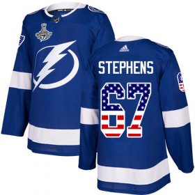 Cheap Adidas Lightning #67 Mitchell Stephens Blue Home Authentic USA Flag Youth 2020 Stanley Cup Champions Stitched NHL Jersey