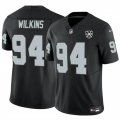 Cheap Men's Las Vegas Raiders #94 Christian Wilkins Black 2024 F.U.S.E 65th Anniversary Patch Vapor Stitched Football Jersey