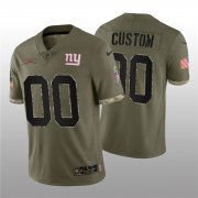 Wholesale Cheap Men's New York Giants ACTIVE PLAYER Custom 2022 Olive Salute To Service Limited Stitched Jersey