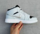 Wholesale Cheap Womens Jordan 1 Retro Shoes Wolf Grey/Black-Silver