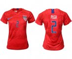 Wholesale Cheap Women's USA #2 Pugh Away Soccer Country Jersey