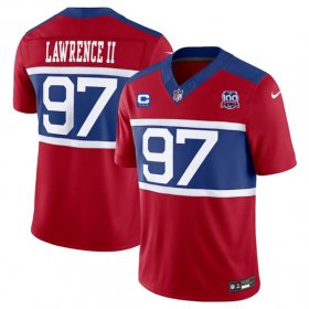 Men\'s New York Giants #97 Dexter Lawrence II Red 2024 F.U.S.E. Alternate With 3-Star C Patch And 100TH Season Patch Vapor Untouchable Limited Stitched Jersey