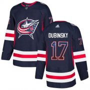 Wholesale Cheap Adidas Blue Jackets #17 Brandon Dubinsky Navy Blue Home Authentic Drift Fashion Stitched NHL Jersey