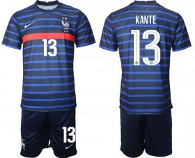 Wholesale Cheap Men 2020-2021 European Cup France home blue 13 Soccer Jersey