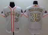 Wholesale Cheap Astros #35 Justin Verlander White FlexBase Authentic 2017 World Series Champions Gold Program Stitched MLB Jersey