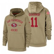 Wholesale Cheap San Francisco 49ers #11 Marquise Goodwin Nike Tan 2019 Salute To Service Name & Number Sideline Therma Pullover Hoodie