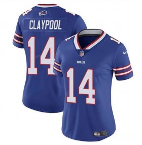 Cheap Women\'s Buffalo Bills #14 Chase Claypool Blue Vapor Football Stitched Jersey(Run Small)