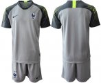 Wholesale Cheap France Blank Grey Goalkeeper Soccer Country Jersey