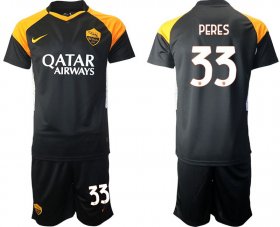 Wholesale Cheap Men 2020-2021 club Roma away 33 black Soccer Jerseys