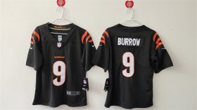 Cheap Women\'s Cincinnati Bengals #9 Joe Burrow Black Vapor Football Stitched Jersey(Run Small)