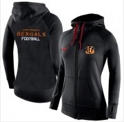 Wholesale Cheap Women's Nike Cincinnati Bengals Full-Zip Performance Hoodie Black