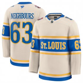 Cheap Men\'s St. Louis Blues #63 Jake Neighbours Cream 2024-25 Winter Classic Stitched Hockey Jersey