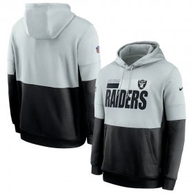 Wholesale Cheap Las Vegas Raiders Nike Sideline Impact Lockup Performance Pullover Hoodie Silver Black