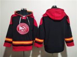 Wholesale Cheap Men's Atlanta Hawks Blank Black Red Lace-Up Pullover Hoodie