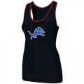 Wholesale Cheap Women's Nike Detroit Lions Big Logo Tri-Blend Racerback Stretch Tank Top Black