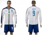 Wholesale Cheap Italy #9 Baggio White Away Long Sleeves Soccer Country Jersey