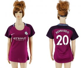 Wholesale Cheap Women\'s Manchester City #20 Bernardo Away Soccer Club Jersey