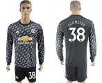 Wholesale Cheap Manchester United #38 Tuanzebe Black Long Sleeves Soccer Club Jersey