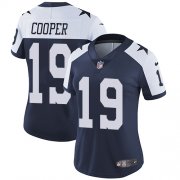 Wholesale Cheap Nike Cowboys #19 Amari Cooper Navy Blue Thanksgiving Women's Stitched NFL Vapor Untouchable Limited Throwback Jersey