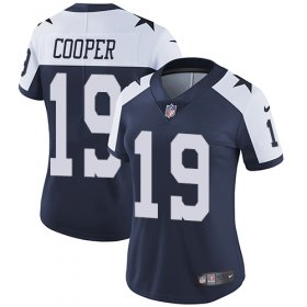 Wholesale Cheap Nike Cowboys #19 Amari Cooper Navy Blue Thanksgiving Women\'s Stitched NFL Vapor Untouchable Limited Throwback Jersey