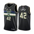 Wholesale Cheap Nike Bucks #42 Robin Lopez Black 2019-20 Statement Edition NBA Jersey