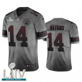 Wholesale Cheap Kansas City Chiefs #14 Sammy Watkins Smoky Gray Super Bowl LIV 2020 Men\'s Nike Vapor Limited City Edition NFL Jersey