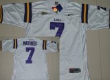 Wholesale Cheap LSU Tigers #7 Tyrann Mathieu White Jersey