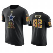 Wholesale Cheap Cowboys #82 Jason Witten Black Men's Black History Month T-Shirt