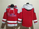 Men's Philadelphia Phillies Blank Red Ageless Must-Have Lace-Up Pullover Hoodie