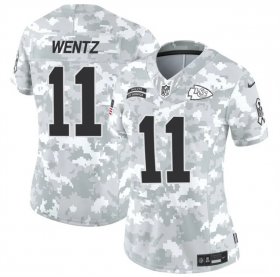 Cheap Women\'s Kansas City Chiefs #11 Carson Wentz 2024 F.U.S.E Arctic Camo Salute To Service Limited Stitched Football Jersey(Run Small)