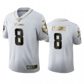 Wholesale Cheap Minnesota Vikings #8 Kirk Cousins Men\'s Nike White Golden Edition Vapor Limited NFL 100 Jersey