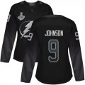 Cheap Adidas Lightning #9 Tyler Johnson Black Alternate Authentic Women's 2020 Stanley Cup Champions Stitched NHL Jersey